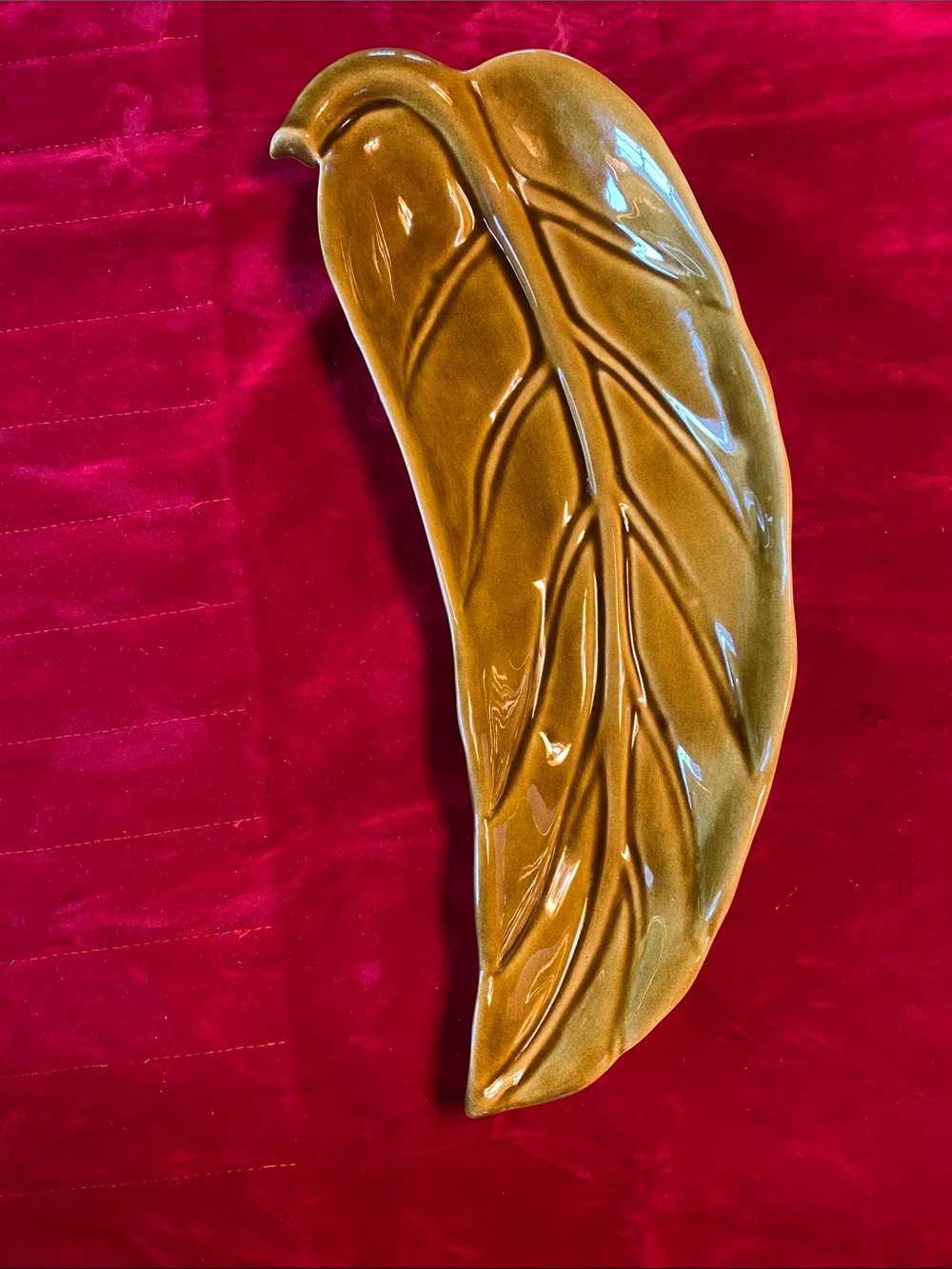 Freeman McFarlind Vintage California Pottery Leaf Shape Platter Mid-Century